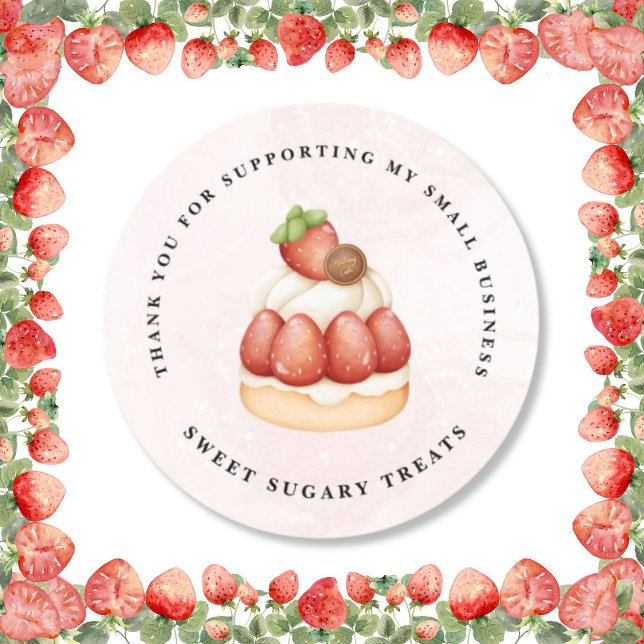  Strawberry Thank You Business Sticker (Creator Uploaded)