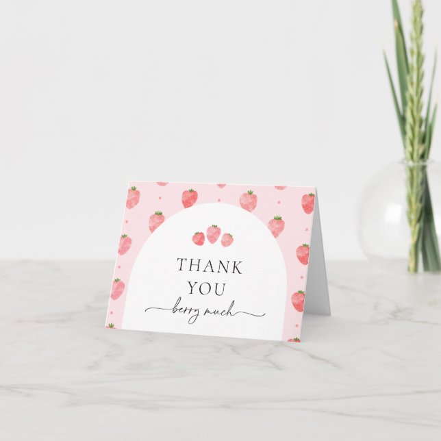 Strawberry Thank You Card | Berry Thank You (Front)