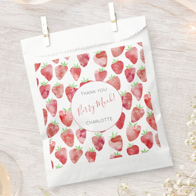 Strawberry Thank You Favour Bag (Creator Uploaded)