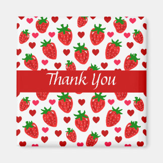 Strawberry Thank You Magnets