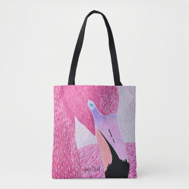 Strawberry The Flamingo Tote Bag (Front)
