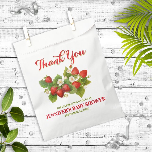 Strawberry Theme Baby Shower Thank You Favour Bag (Creator Uploaded)
