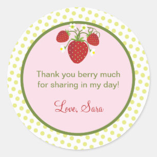 Strawberry Theme Favour Sticker