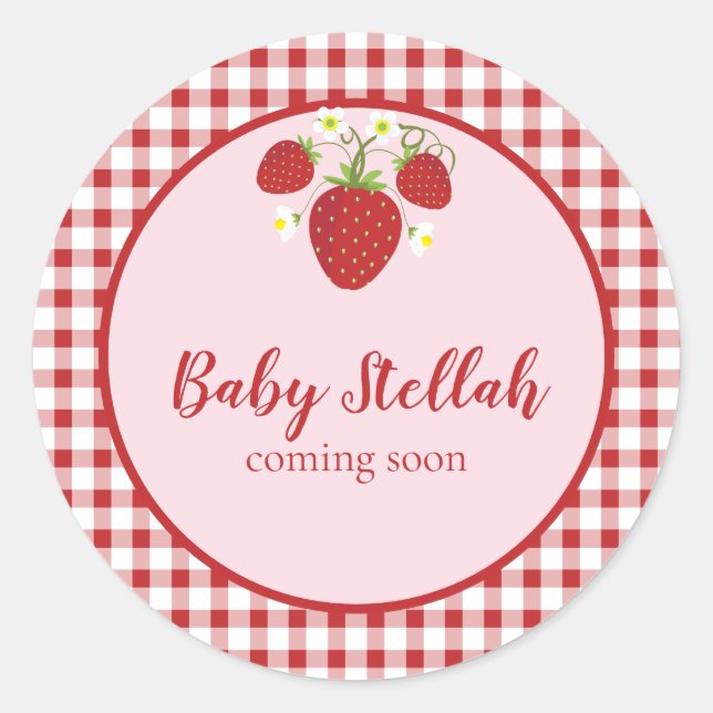 Strawberry Theme Favour Sticker (Front)