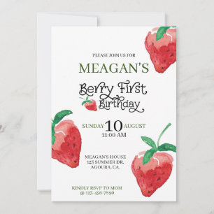 strawberry theme, first birthday, kids birthday