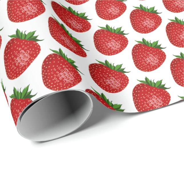 Strawberry Themed Gift Wrap Fruit Design (Roll Corner)