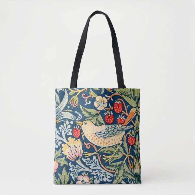 Strawberry thief bird by William Morris  Tote Bag (Front)