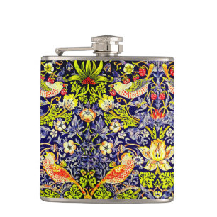 Strawberry Thief Birds William Morris Hip Flask