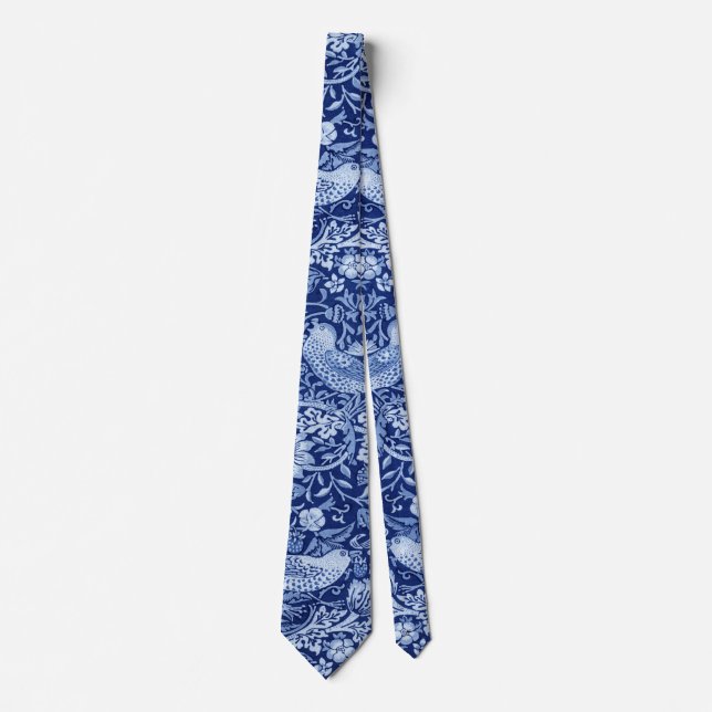 Strawberry Thief Blue Monotone, William Morris Tie (Front)
