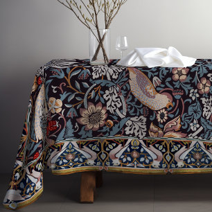 Strawberry Thief Blue William Morris Pattern Tablecloth