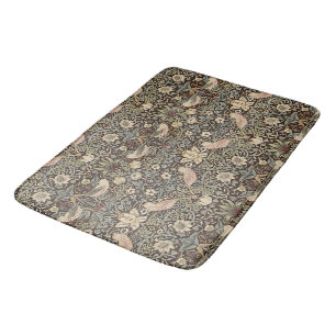 Strawberry Thief by William Morris Chocolate Bath Mat