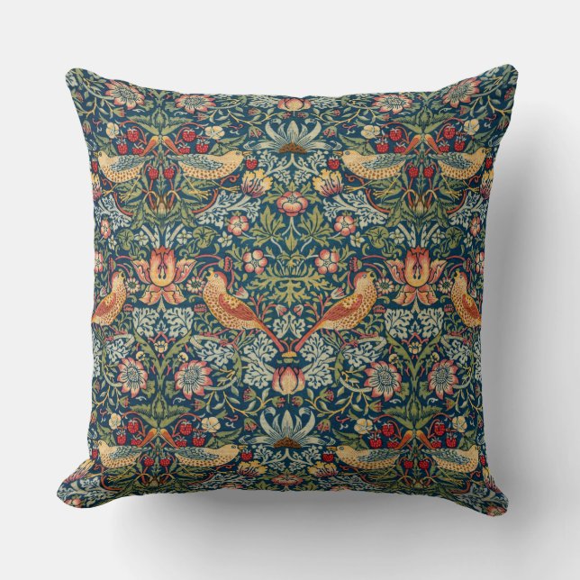 Strawberry Thief by William Morris Cushion (Front)