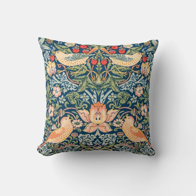 Strawberry Thief (by William Morris) Cushion (Front)