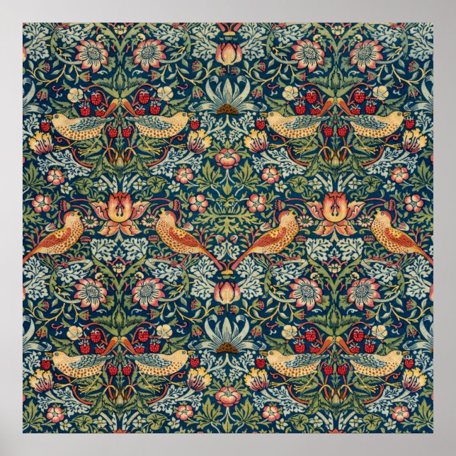 Strawberry Thief by William Morris Poster (Front)