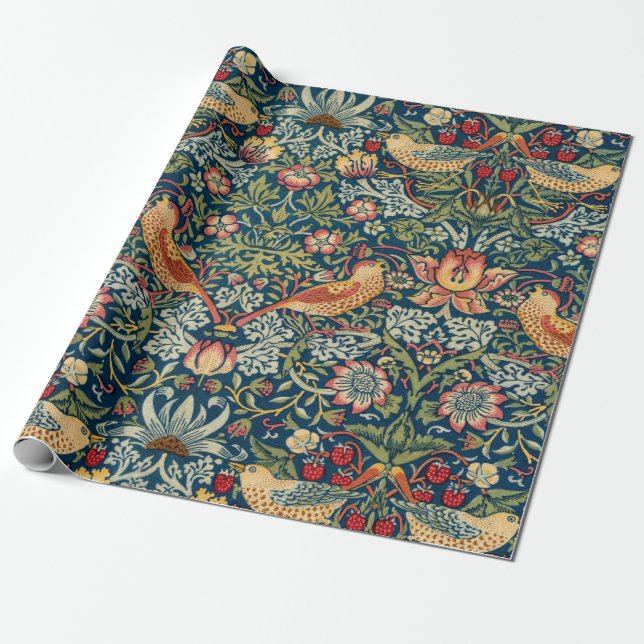 Strawberry Thief by William Morris Wrapping Paper (Unrolled)