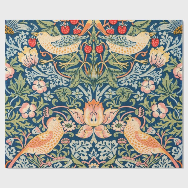 Strawberry Thief (by William Morris) Wrapping Paper (Flat)