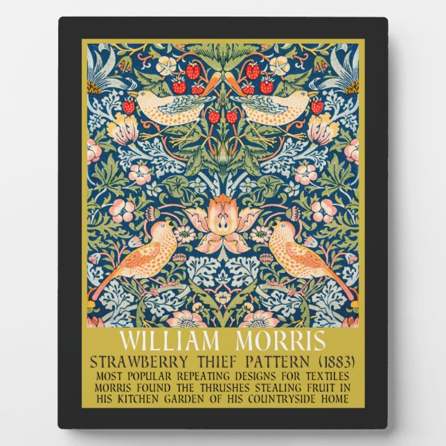 Strawberry thief - Design of William Morris Plaque (Front)