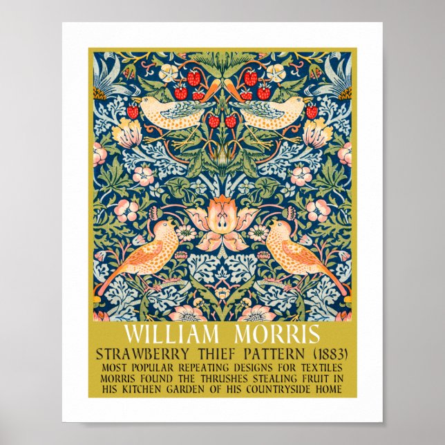 Strawberry thief - Design of William Morris  Poster (Front)
