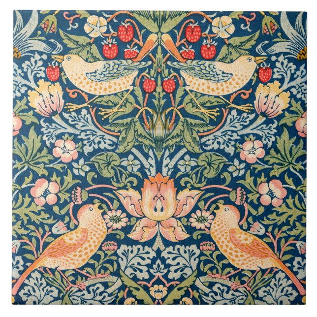 Strawberry Thief, Famous Painting Ceramic Tile (Front)