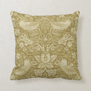 Strawberry Thief Gold, William Morris Cushion