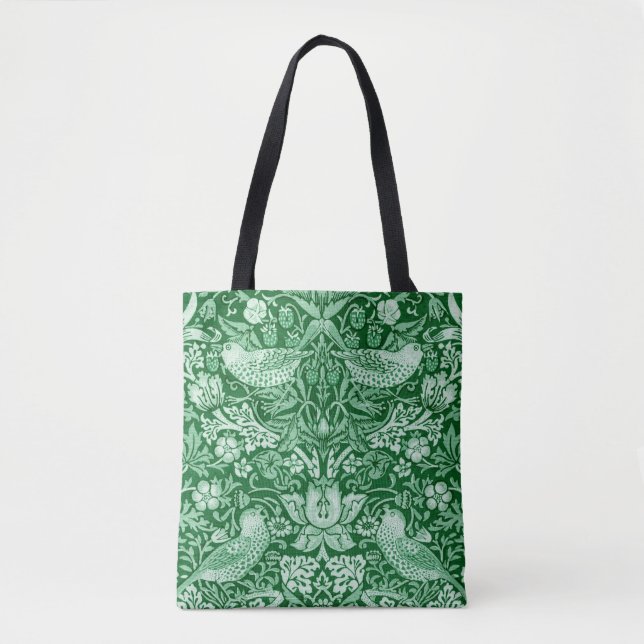 Strawberry Thief Green, William Morris Tote Bag (Front)