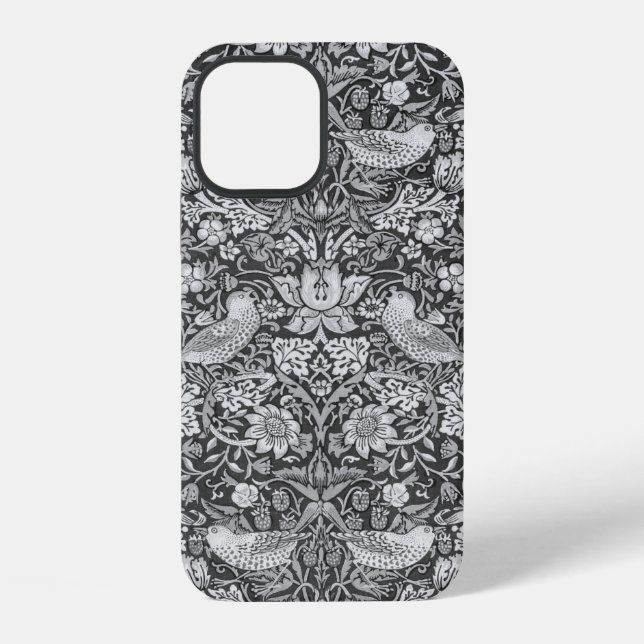 Strawberry Thief Grey, William Morris iPhone Case (Back)