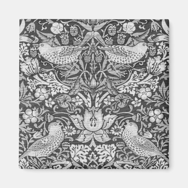 Strawberry Thief Grey, William Morris Magnet (Front)