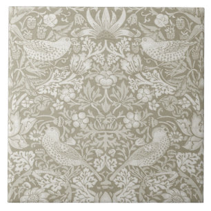Strawberry Thief Ivory, William Morris Ceramic Tile
