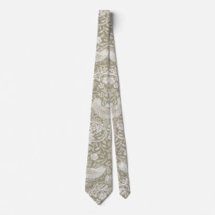 Strawberry Thief Ivory, William Morris Tie