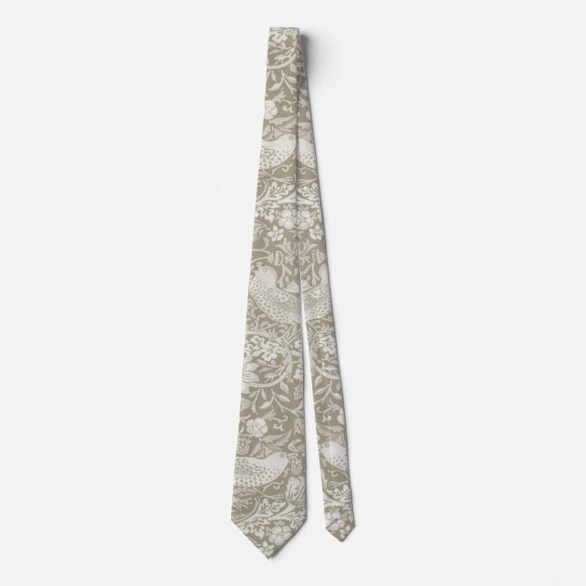 Strawberry Thief Ivory, William Morris Tie (Front)