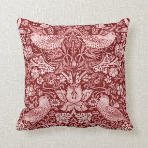 Strawberry Thief Maroon, William Morris Cushion