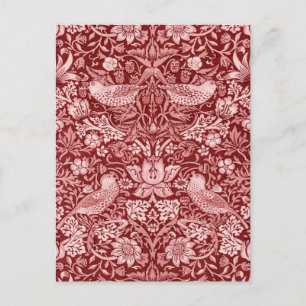 Strawberry Thief Maroon, William Morris Postcard