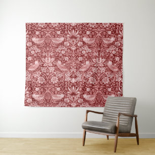 Strawberry Thief Maroon, William Morris Tapestry