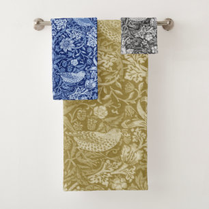 Strawberry Thief Monotone, William Morris Bath Towel Set