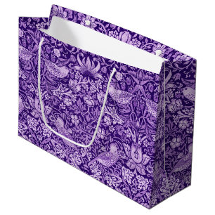 Strawberry Thief Purple, William Morris Large Gift Large Gift Bag