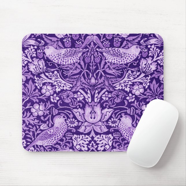 Strawberry Thief Purple, William Morris Mouse Pad (With Mouse)