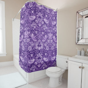 Strawberry Thief Purple, William Morris Shower Curtain