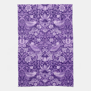 Strawberry Thief Purple, William Morris Tea Towel