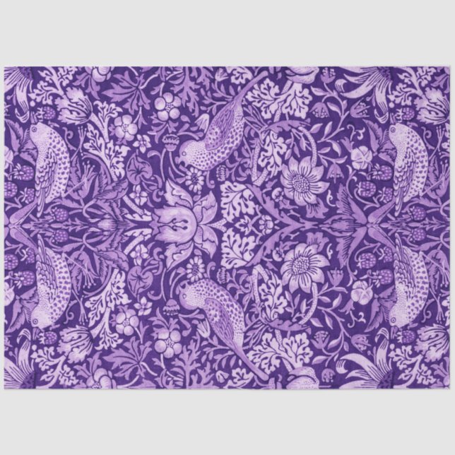 Strawberry Thief Purple, William Morris Tissue Paper (Front)