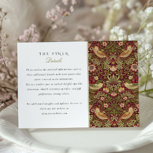 Strawberry Thief Wedding Information Card