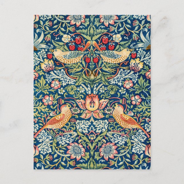 Strawberry Thief, William Morris Postcard (Front)