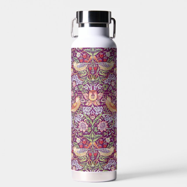 Strawberry Thief, William Morris Water Bottle (Front)