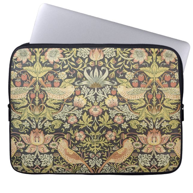 Strawberry Thieves by William Morris, Vintage Art Laptop Sleeve (Front)