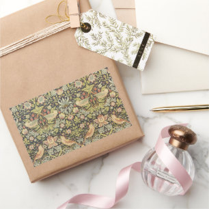 Strawberry Thieves by William Morris, Vintage Art Rectangular Sticker