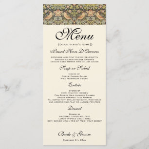 Strawberry Thieves Vintage Wedding Set Menu