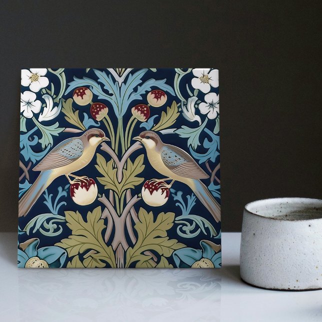 Strawberry Thieves William Morris Art Nouveau Cera Ceramic Tile (Creator Uploaded)