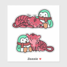 Strawberry Tiger & Mint Penguin Sticker Pack ver.2