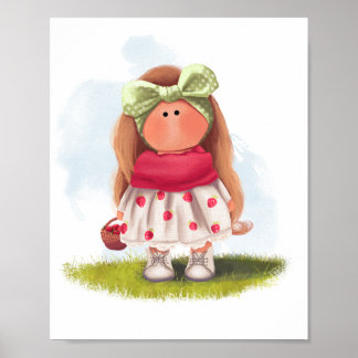 Strawberry Tilda Doll Poster