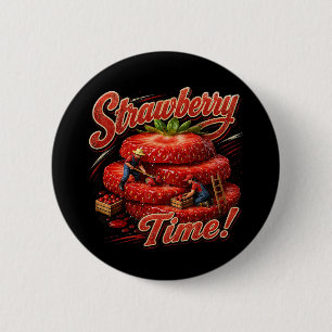 Strawberry Time! 6 Cm Round Badge