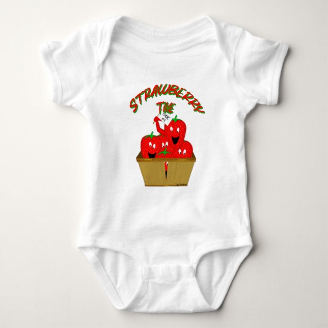 Strawberry Time! Baby Bodysuit (Front)